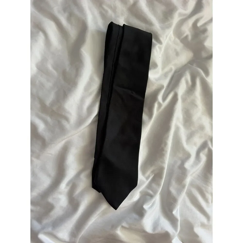 Essante Men’s Black 100% Silk Necktie Made in USA Classic Formal Tie